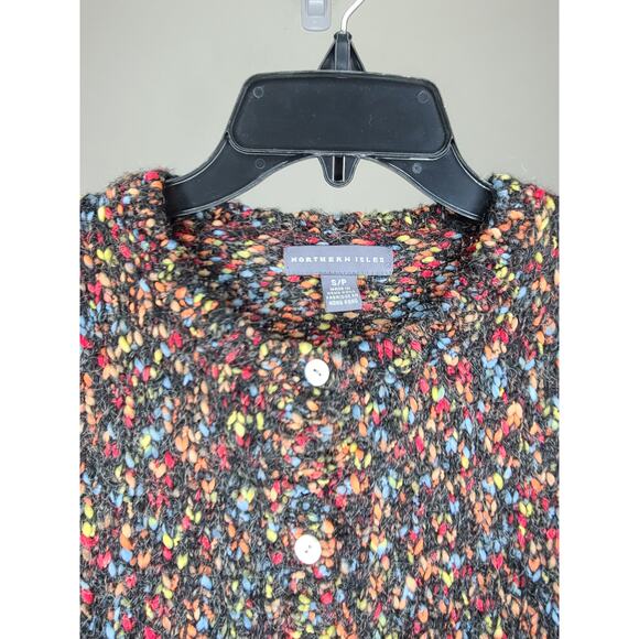 Northern Isles mohair rainbow fleck cardigan sweater - small - Picture 3 of 5